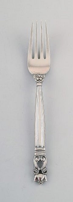 Georg Jensen "Acorn" Small Lunch fork in Sterling Silver, 10 Pieces