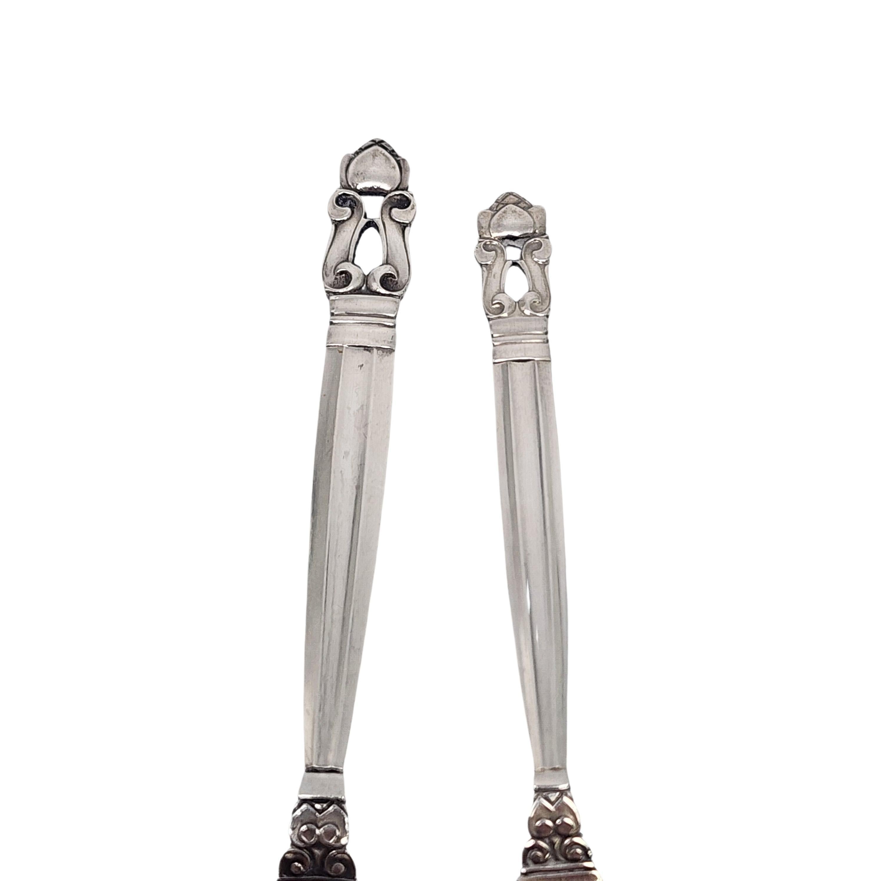 Art Nouveau Georg Jensen Acorn - Cucchiaio da caffè e forchetta per antipasti in argento sterling #18329 in vendita