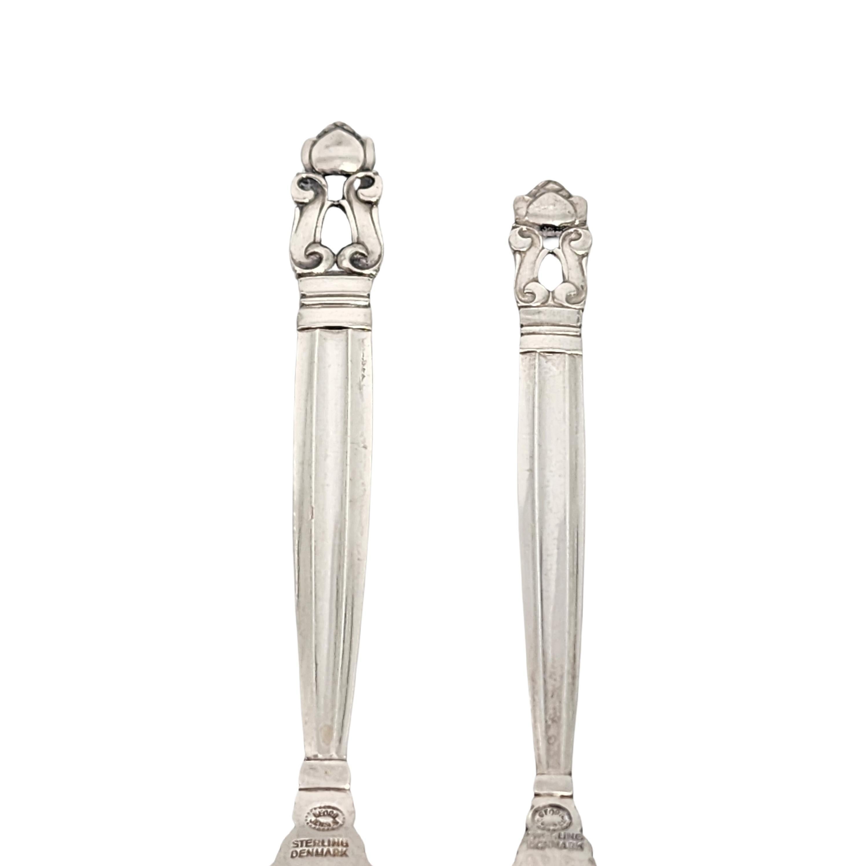da uomo o donna Georg Jensen Acorn - Cucchiaio da caffè e forchetta per antipasti in argento sterling #18329 in vendita