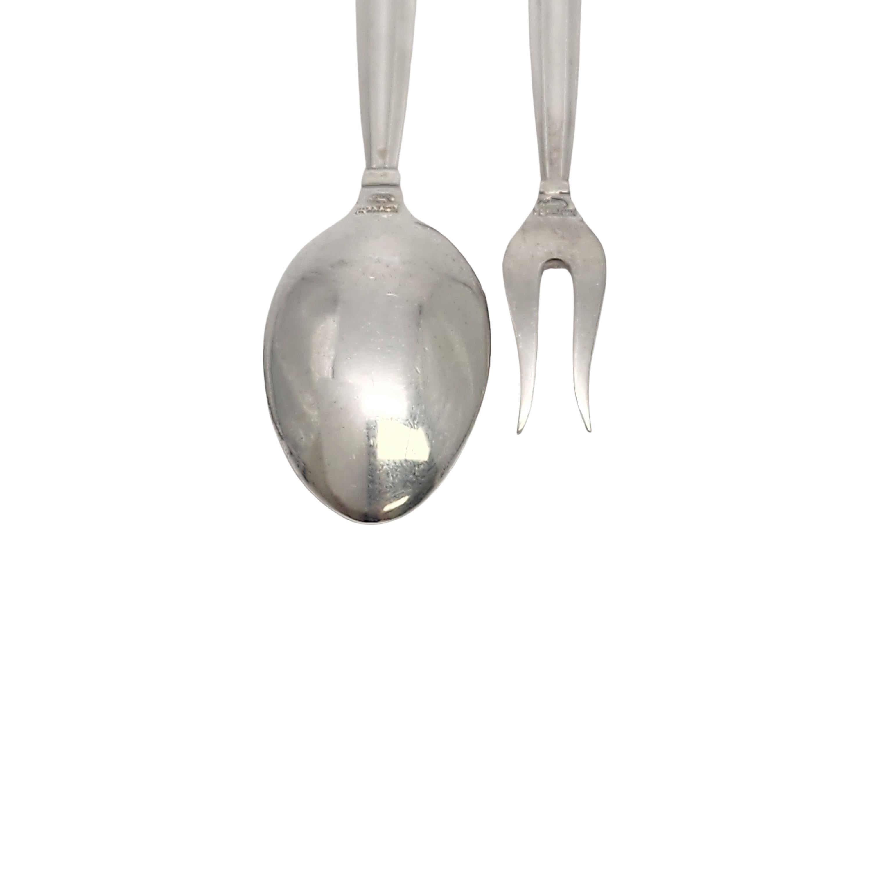 Georg Jensen Acorn - Cucchiaio da caffè e forchetta per antipasti in argento sterling #18329 in vendita 1