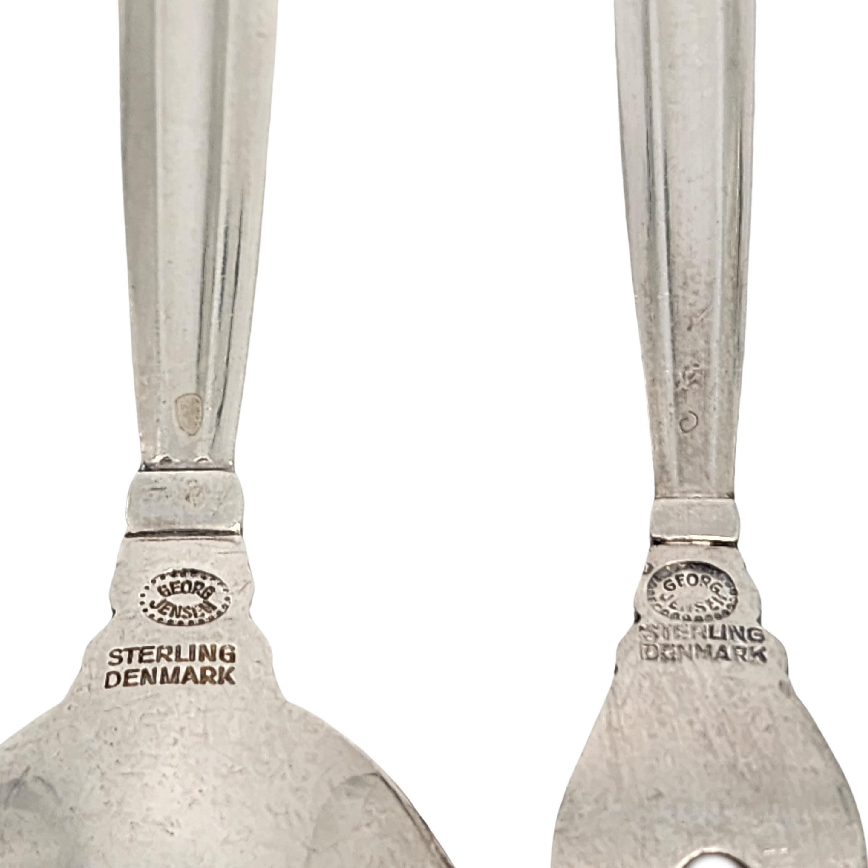 Georg Jensen Acorn - Cucchiaio da caffè e forchetta per antipasti in argento sterling #18329 in vendita 2