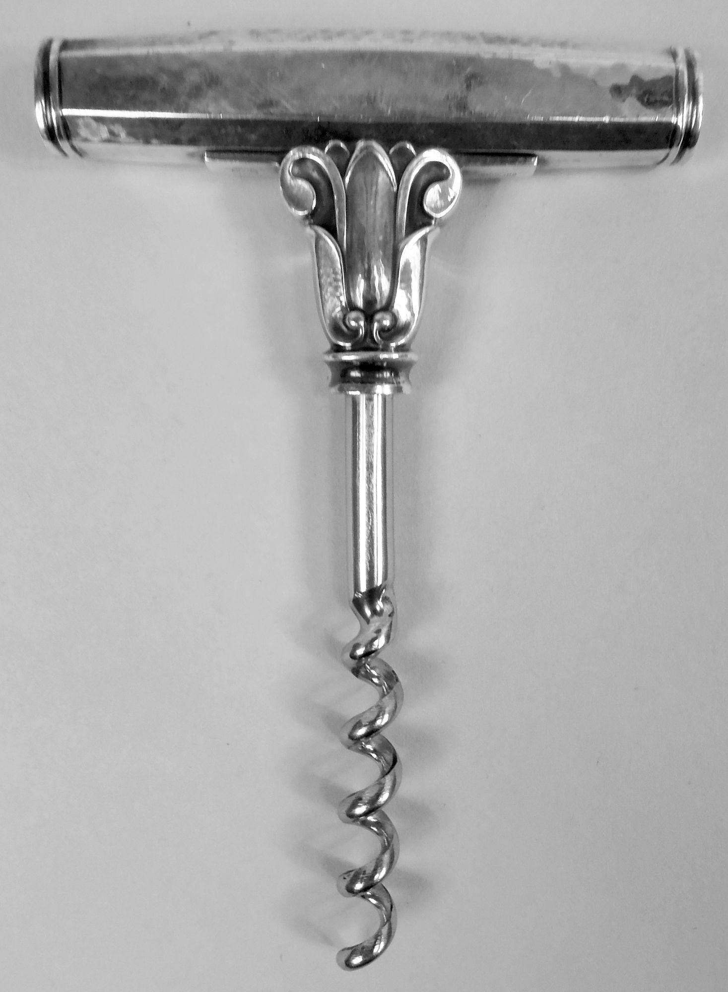 Korkenzieher aus Sterlingsilber mit Eichel von Georg Jensen (Dänisch)