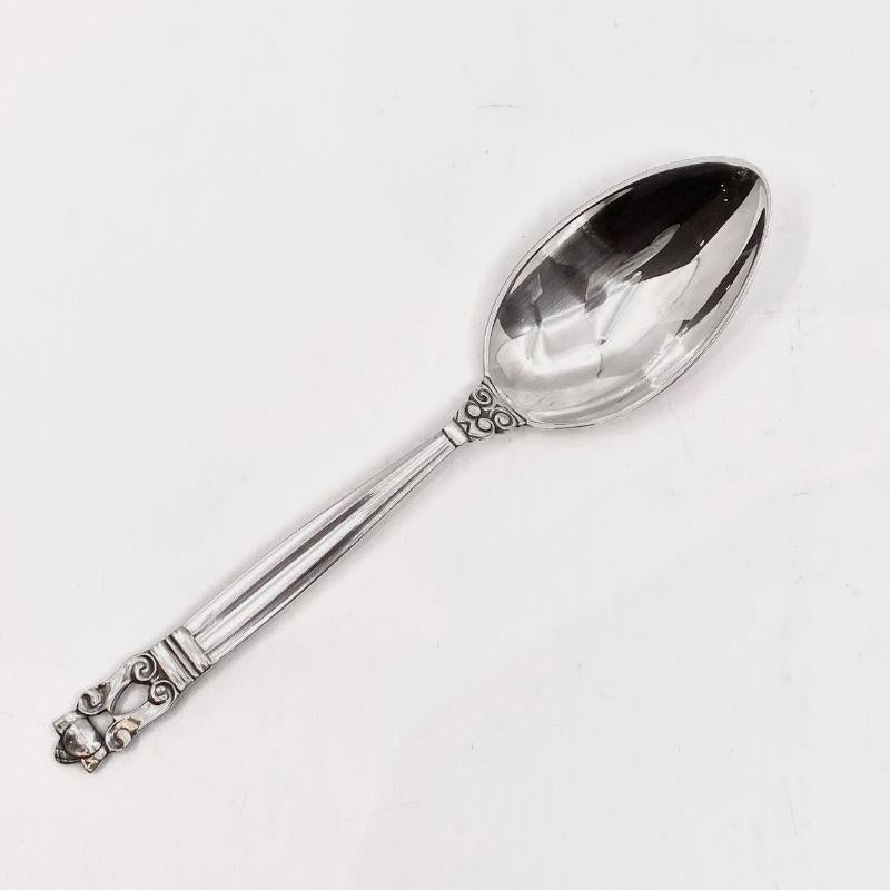 Art Nouveau Georg Jensen Acorn Sterling Silver Dessert Spoon 021 For Sale