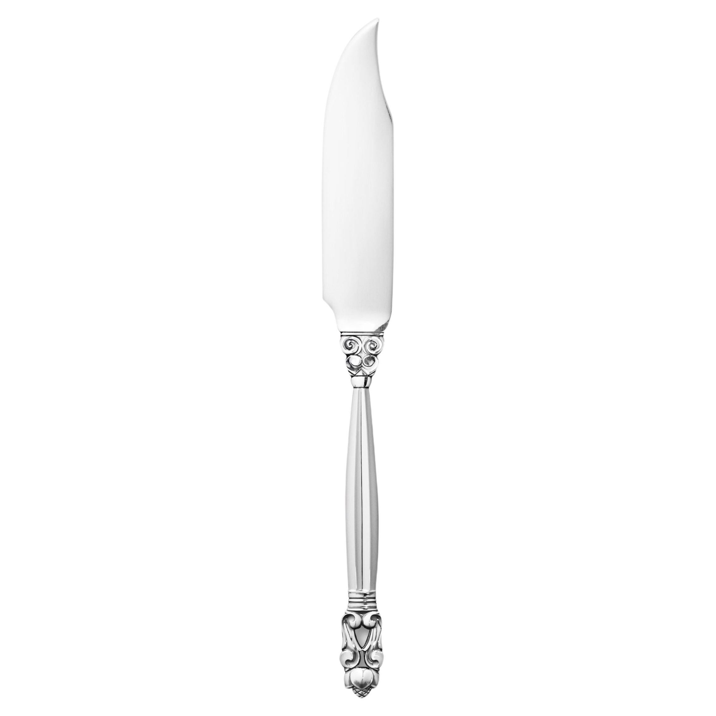 Georg Jensen Acorn Sterling Silver Fish Knife 062 For Sale