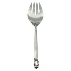 Georg Jensen Acorn Sterling Silver Large Serving Fork 112