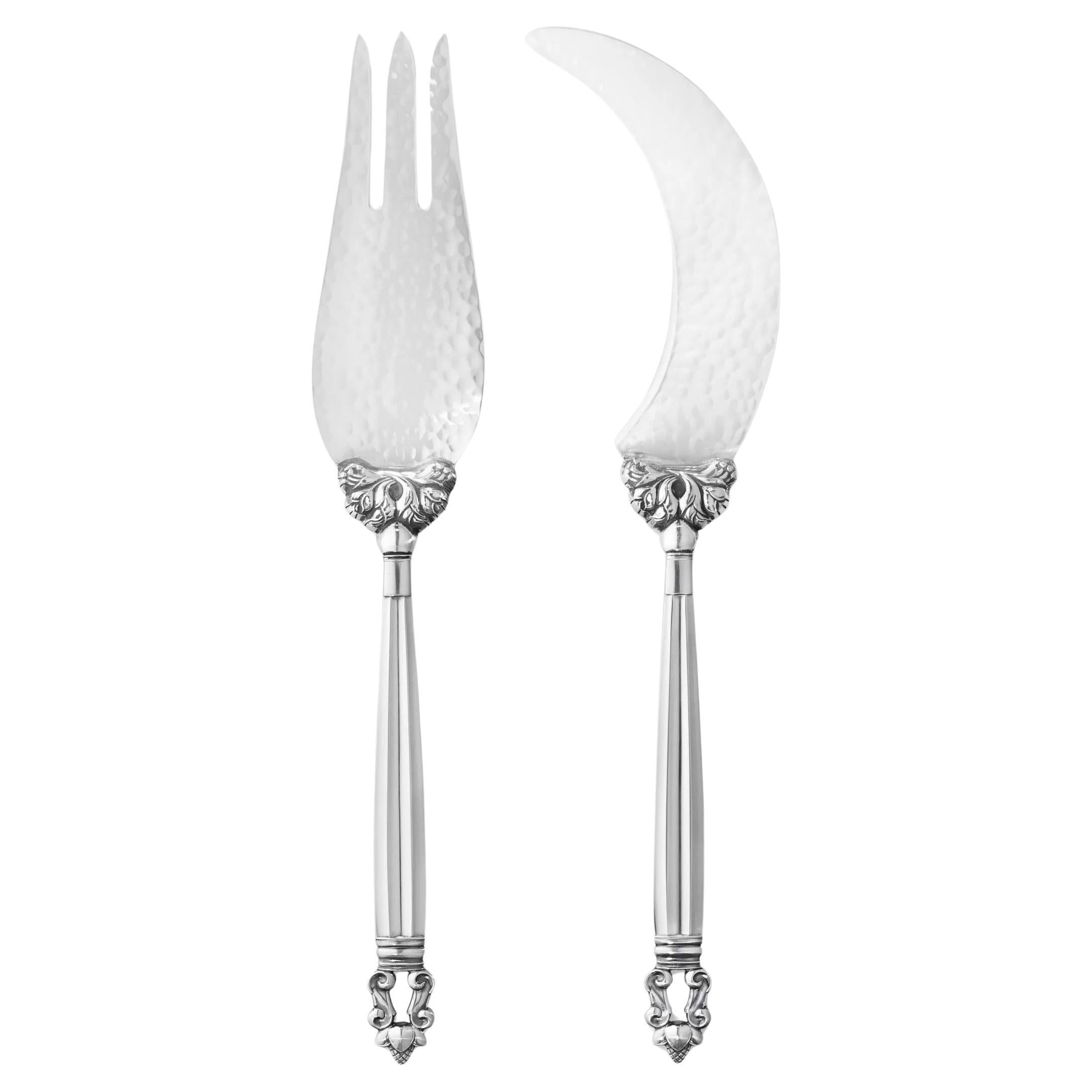 Georg Jensen Acorn Sterling Silver Melon Set 350