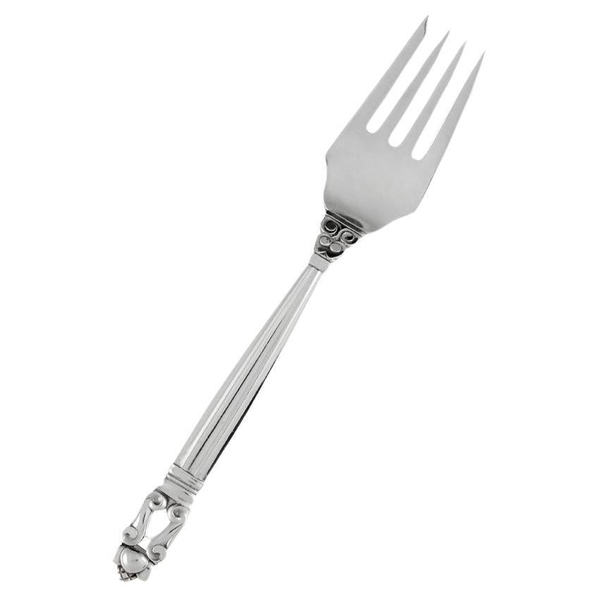 Georg Jensen Acorn Sterling Silver Salad Fork 041 For Sale