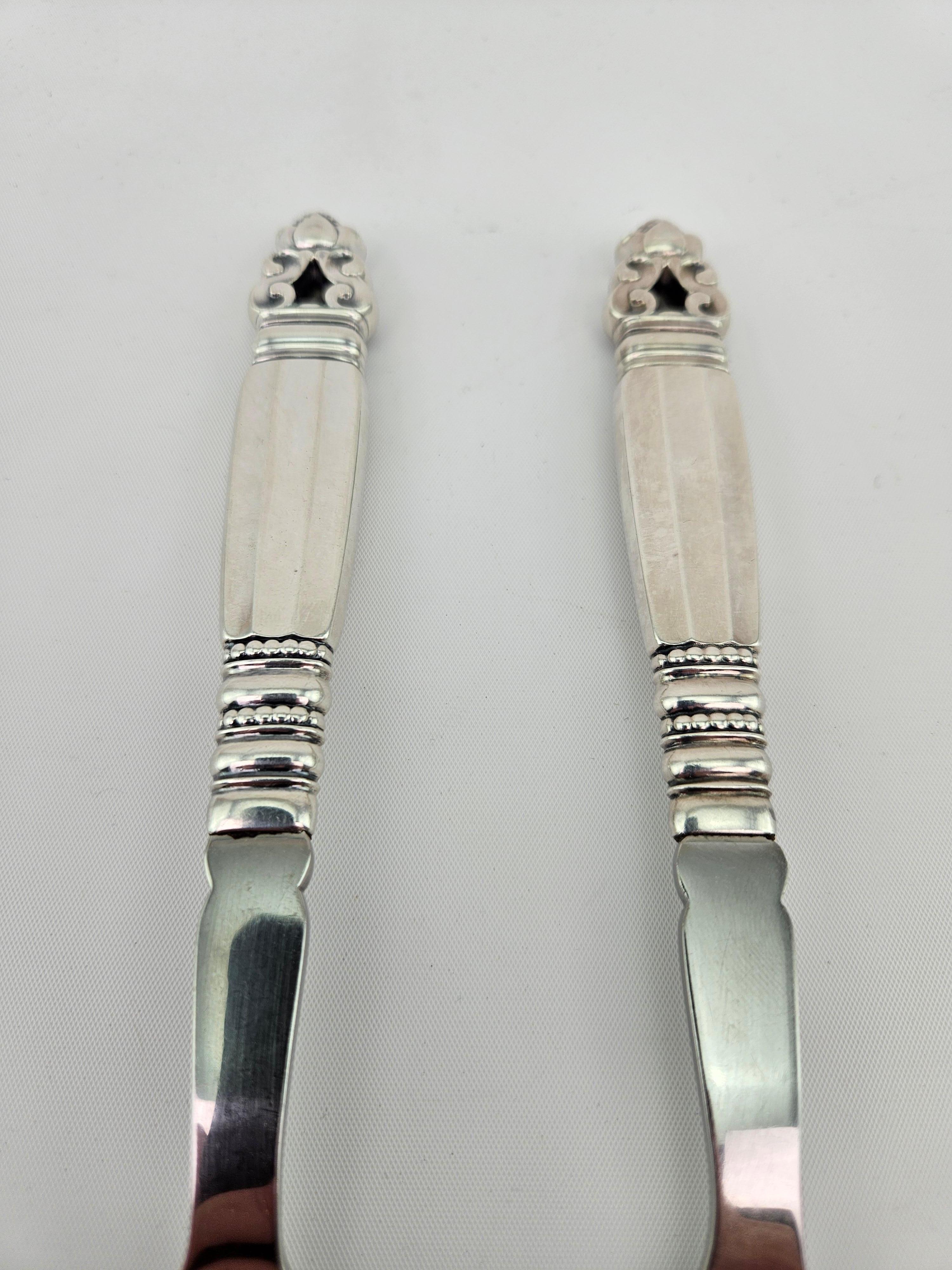 Cast Georg Jensen 'Acorn' Sterling Silver Salad serving set