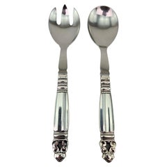 Georg Jensen 'Acorn' Sterling Silver Salad serving set
