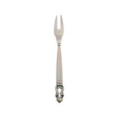 Georg Jensen Acorn Sterling Silver Two Tine Cold Meat Serving Fork