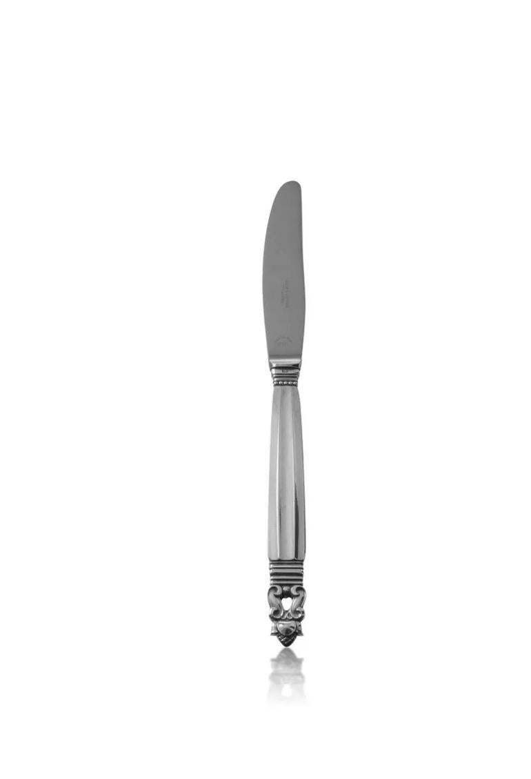 Hand-Crafted Georg Jensen Acorn Sterling Silverware Service, 6 settings