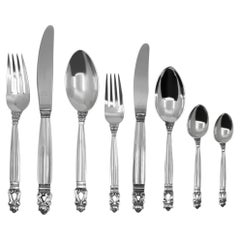Service de couverts en argent sterling Georg Jensen pour 12, 1915