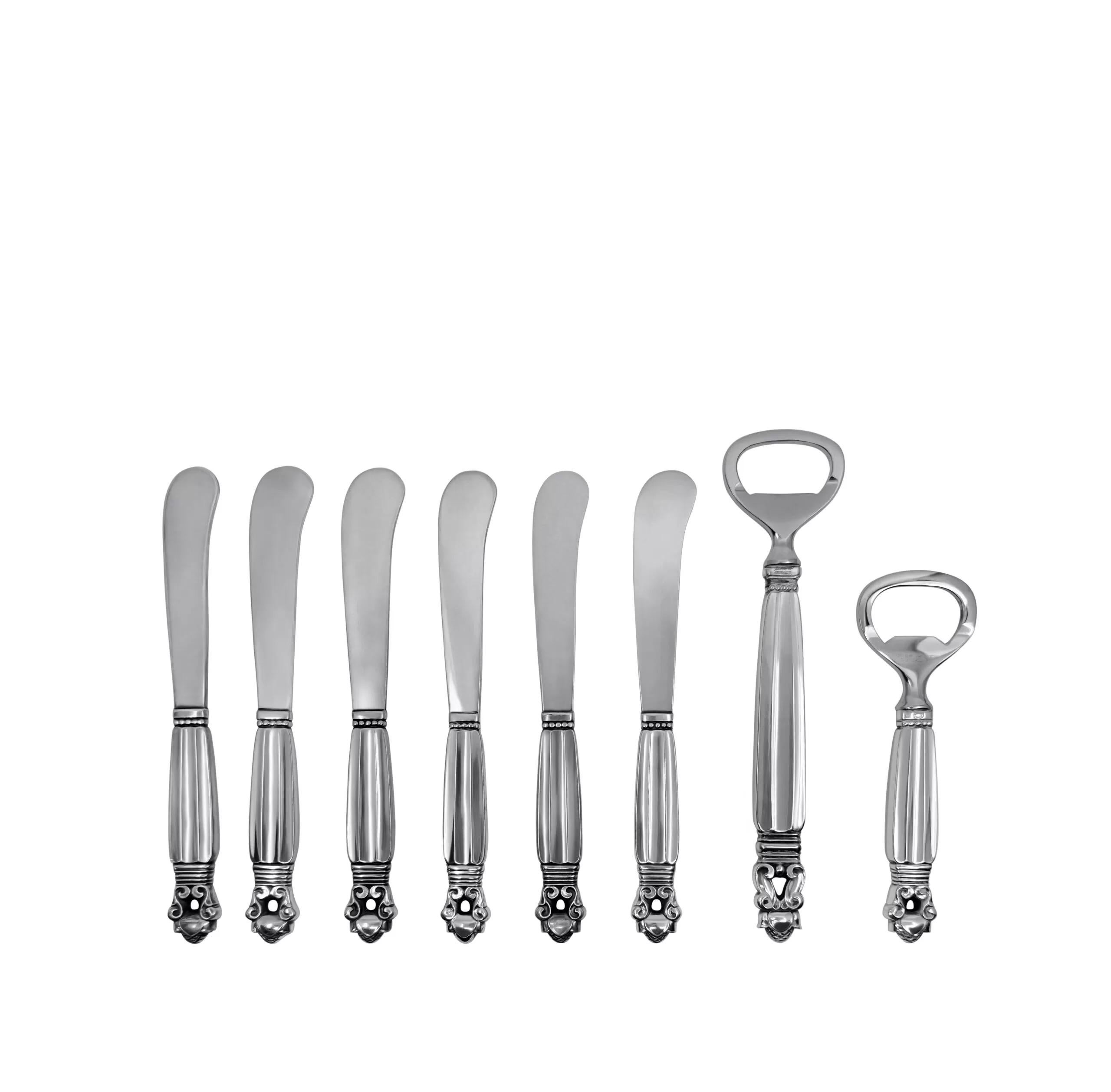 Georg Jensen Bellota Servicio de Cubiertos de Plata de Ley para 12 en venta 2