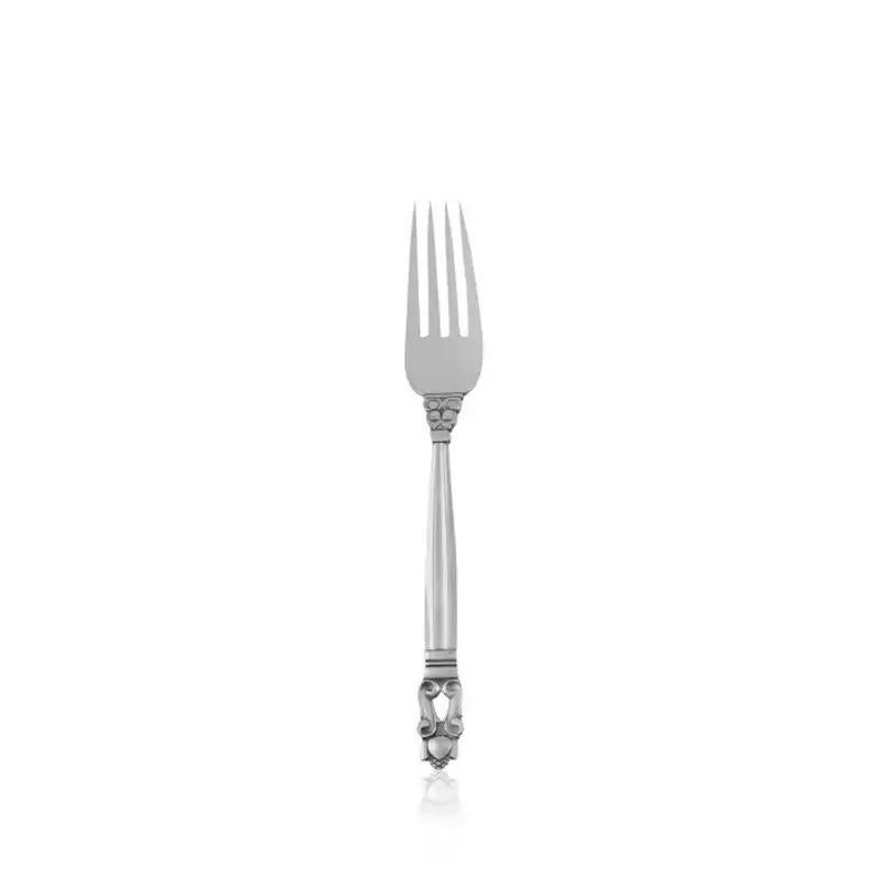 Early 20th Century Georg Jensen Acorn Sterling Silverware Service for 12 For Sale