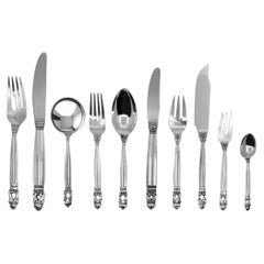 Georg Jensen Servizio di posate in argento sterling Acorn per 12 persone