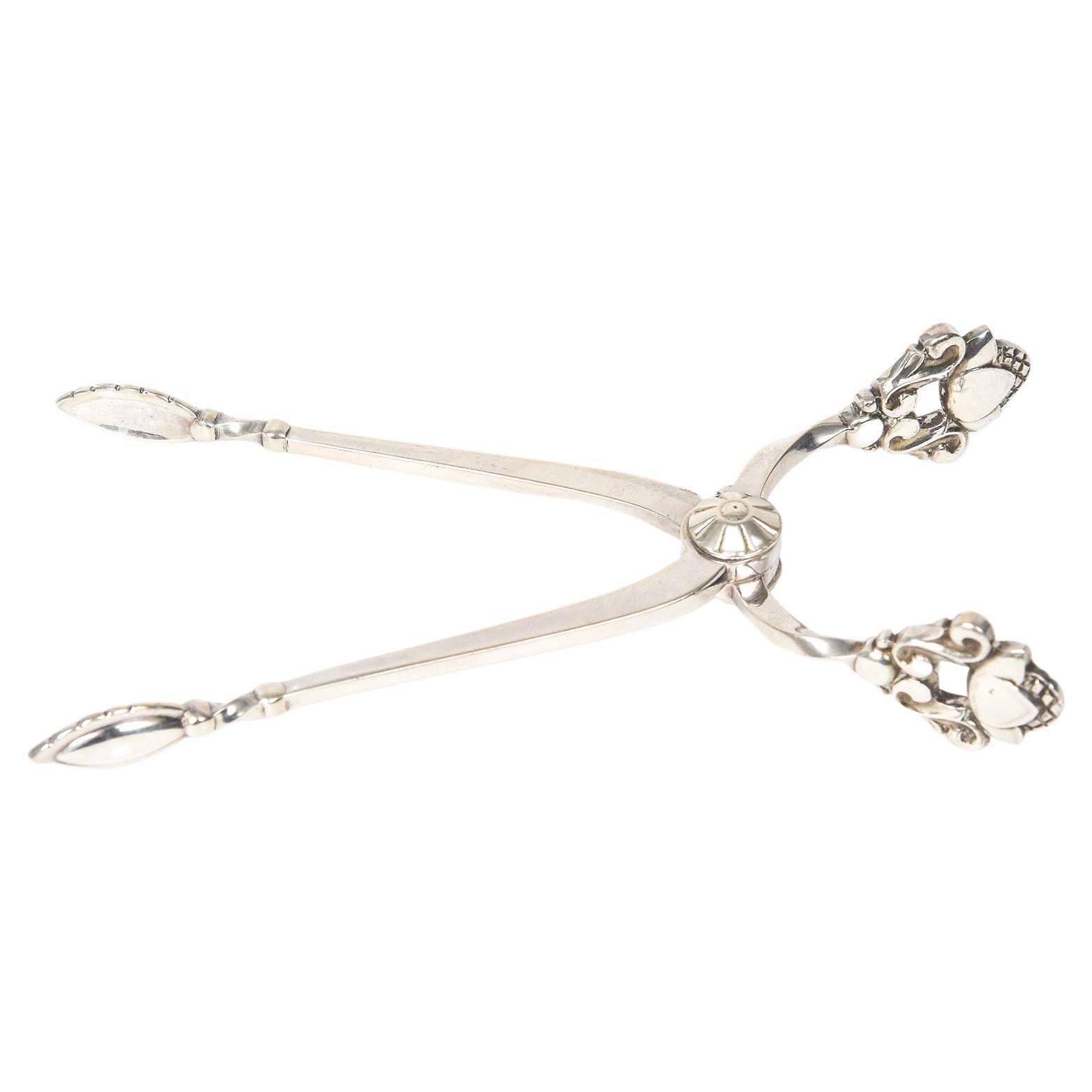 Georg Jensen Acorn Sugar Tongs For Sale