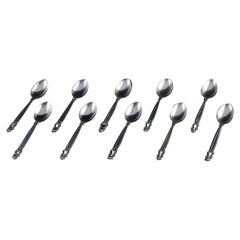 Georg Jensen, Acorn, Ten Teaspoons in Sterling Silver