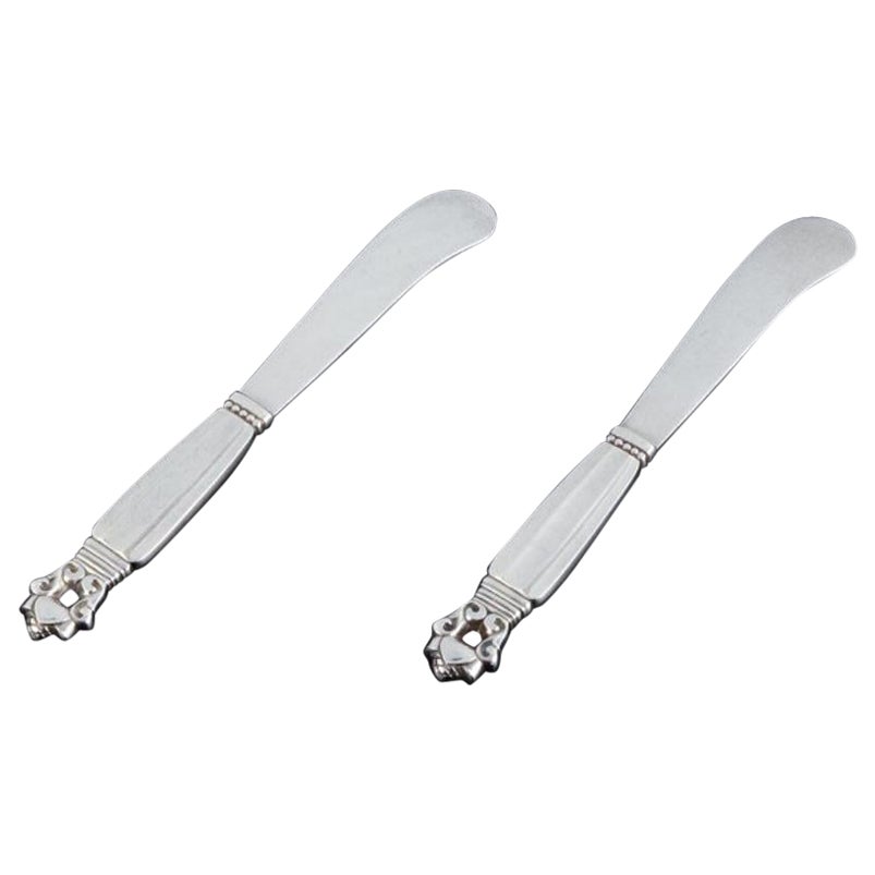 Georg Jensen, Acorn, Two Butter Knives in Sterling Silver