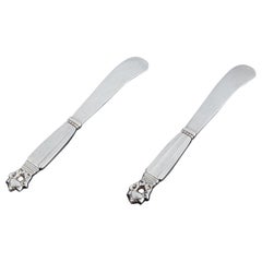 Georg Jensen, Aorn, deux couteaux à beurre en argent Sterling