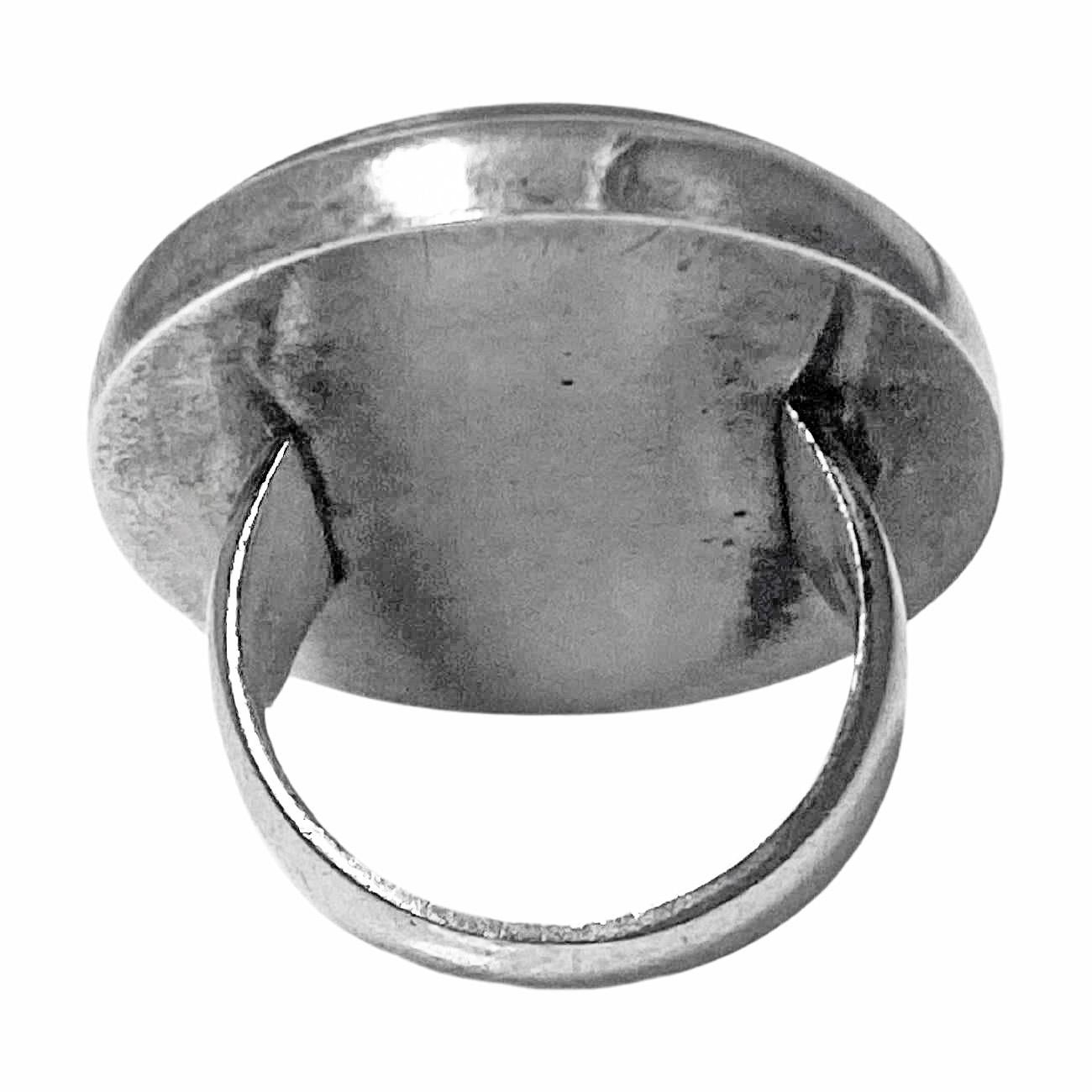 Women's or Men's Georg Jensen Agate Ring Sterling Silver C.1960 For Sale
