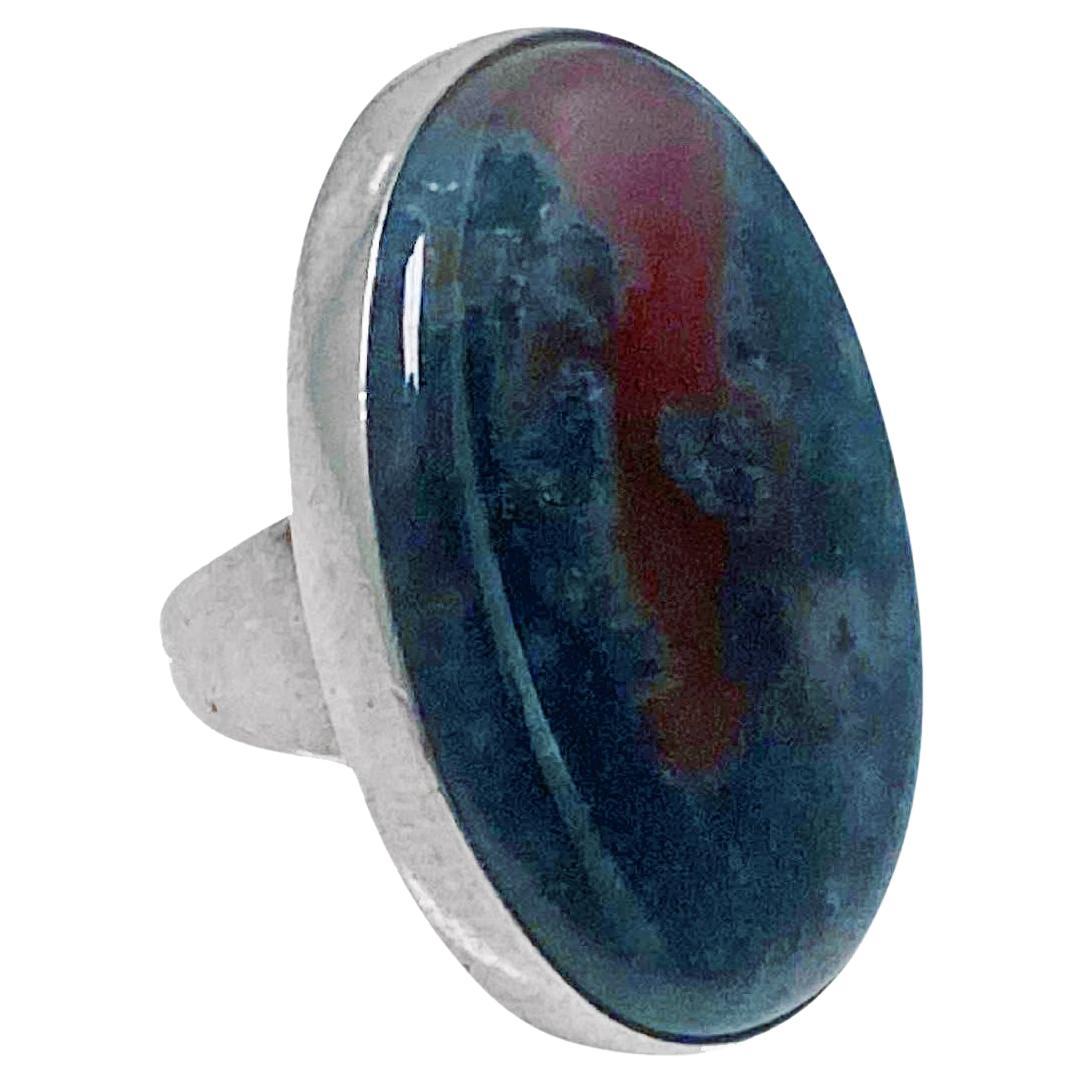 Georg Jensen Agate Ring Sterling Silver C.1960 For Sale