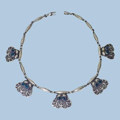 Georg Jensen Agate Sterling No 4 Necklace 1933-1944