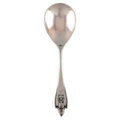 Georg Jensen Akkeleje Serving Spoon in Silver 830. Ca. 1920