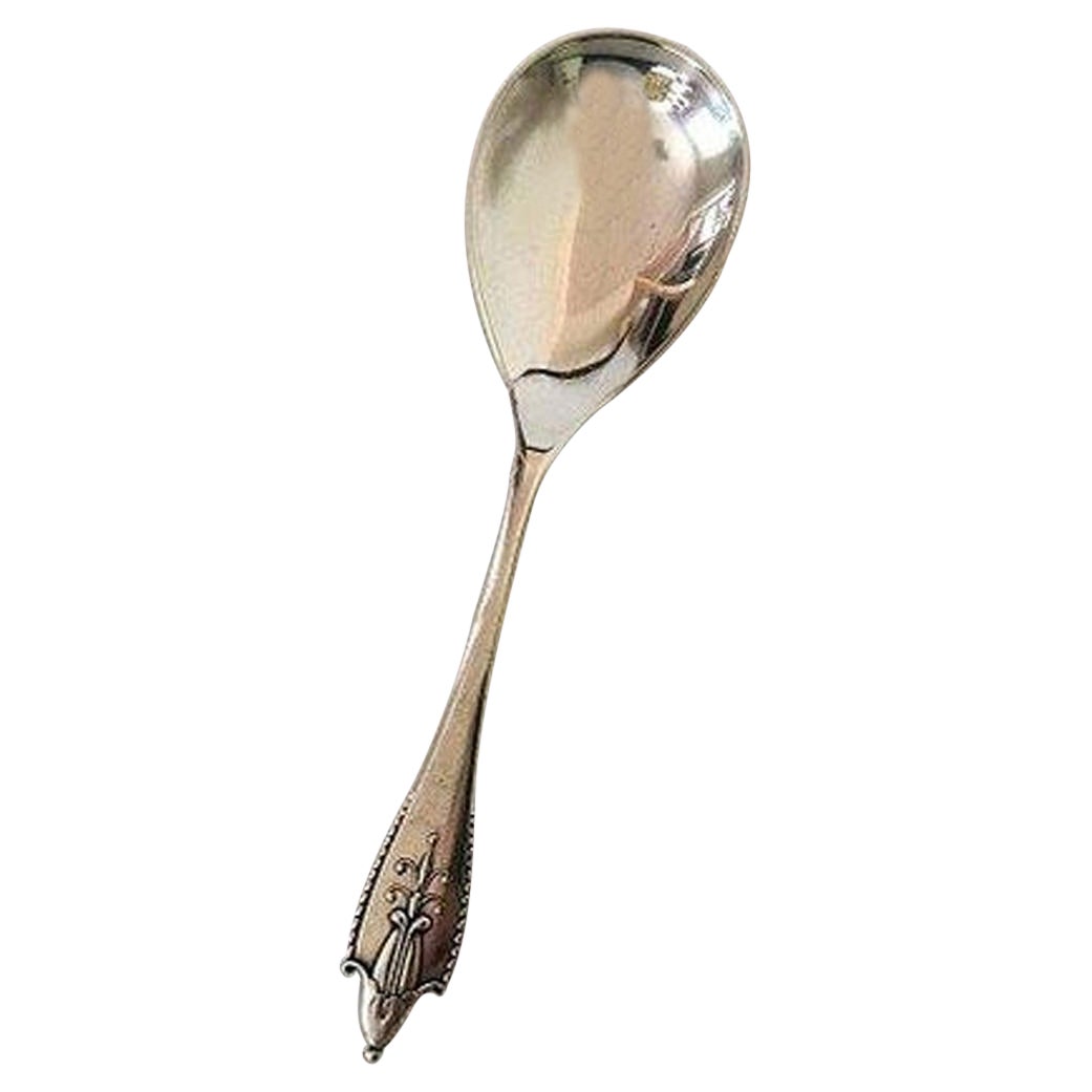 Georg Jensen Akkeleje Sterling Silver Large Serving Spoon No 115 For Sale