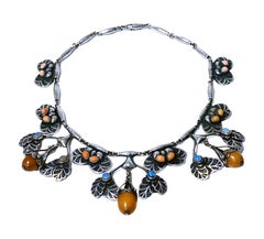 Georg Jensen Amber and Opal No 4 Necklace C.1915