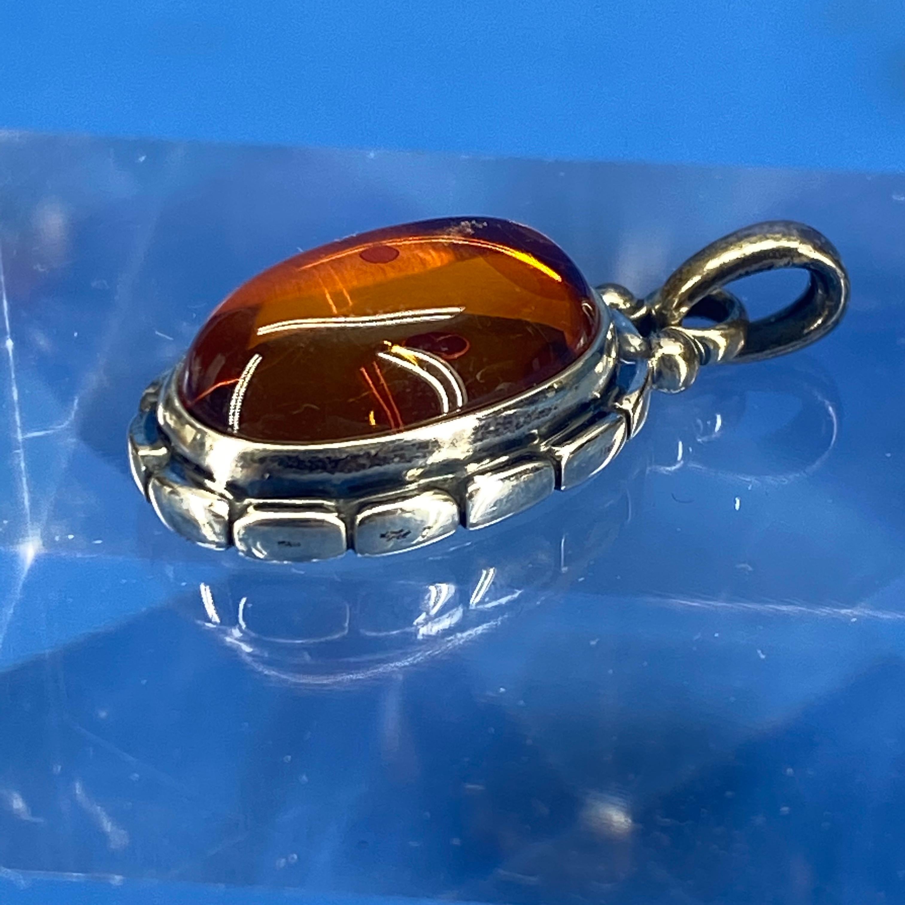 Georg Jensen Annual Amber Pendent in Sterling Silver, 2001 For Sale 3