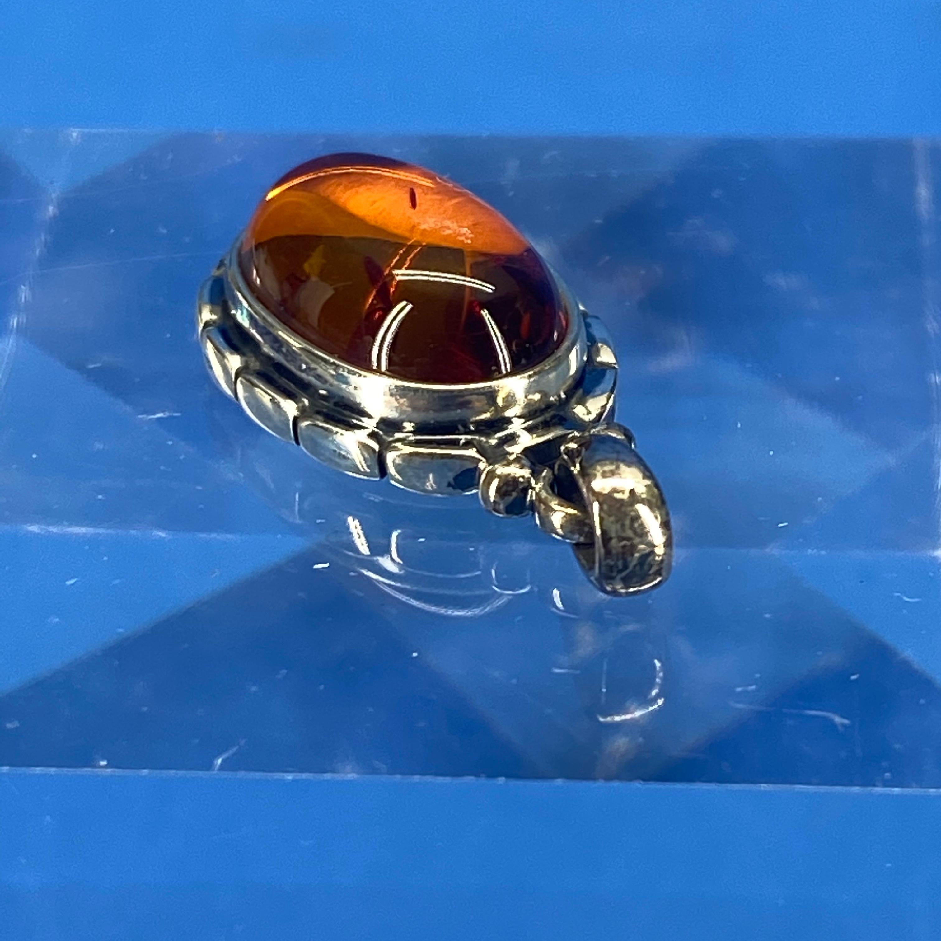 Georg Jensen Annual Amber Pendent in Sterling Silver, 2001 For Sale 4