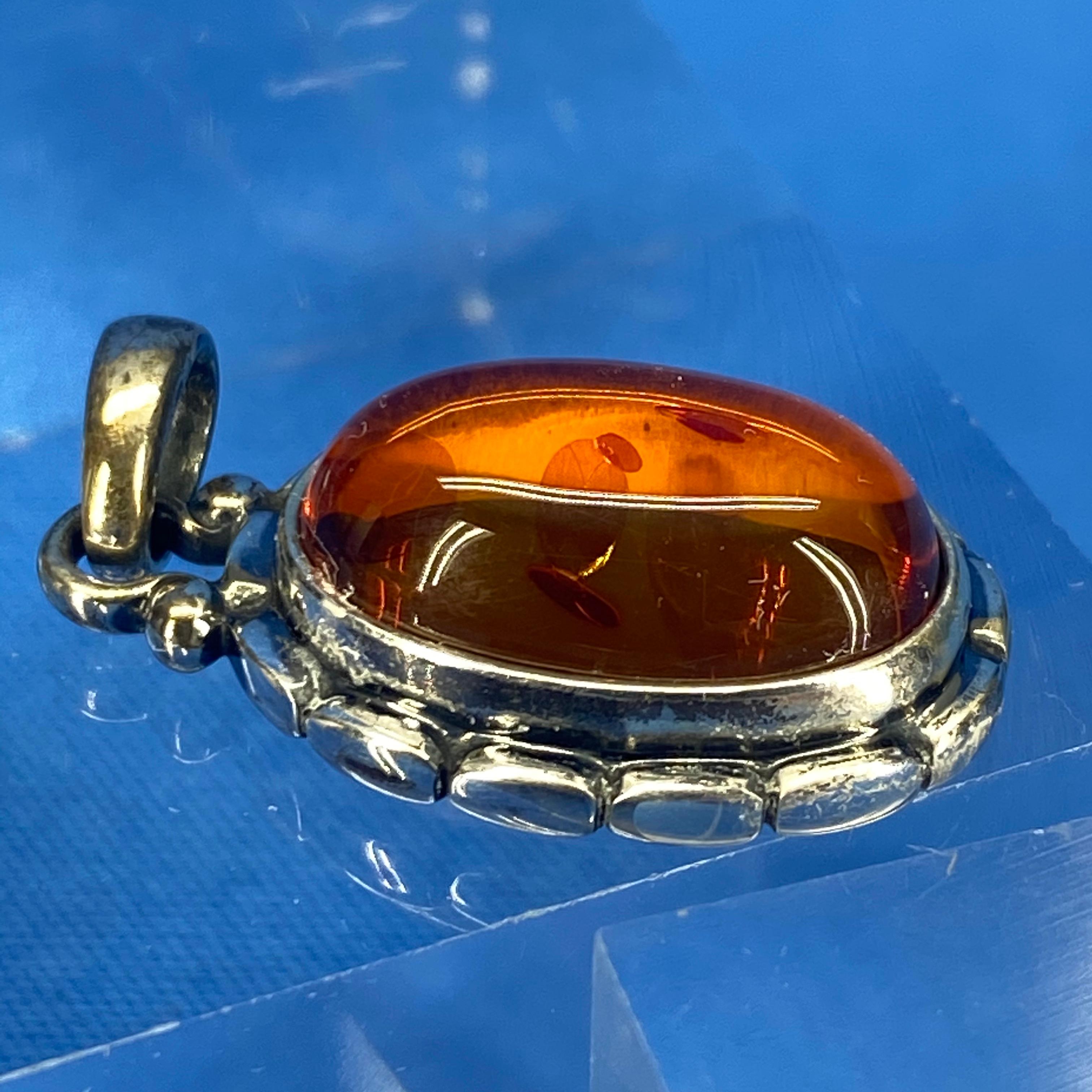 Georg Jensen Annual Amber Pendent in Sterling Silver, 2001 For Sale 7