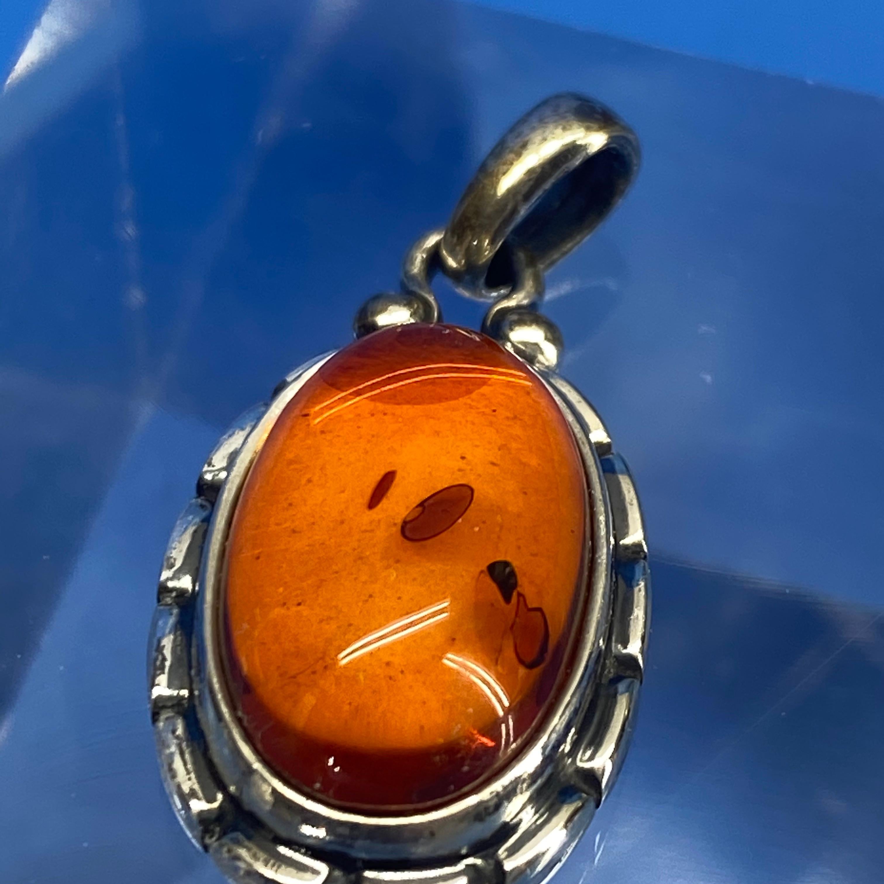 Georg Jensen Annual Amber Pendent in Sterling Silver, 2001 For Sale 8