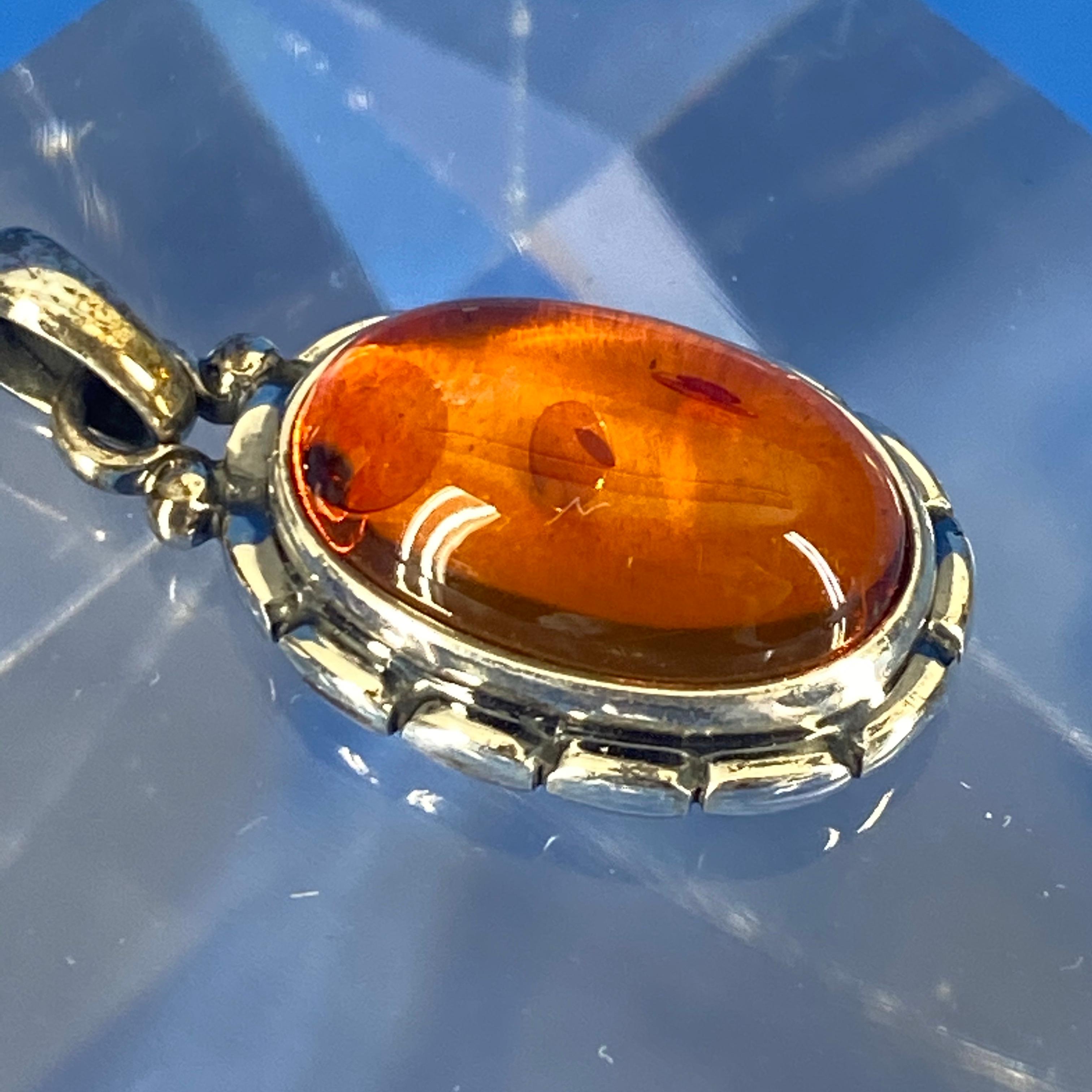 Georg Jensen Annual Amber Pendent in Sterling Silver, 2001 For Sale 1