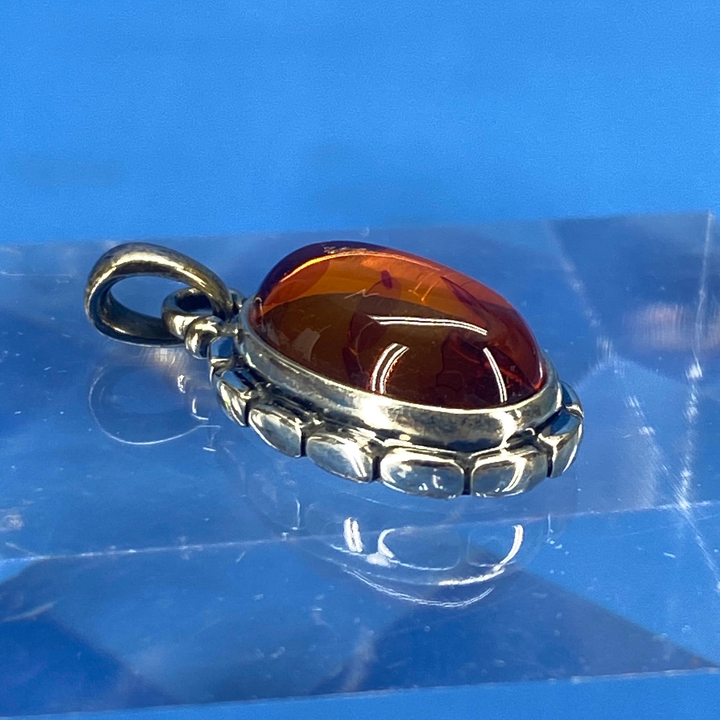 Georg Jensen Annual Amber Pendent in Sterling Silver, 2001 For Sale 2