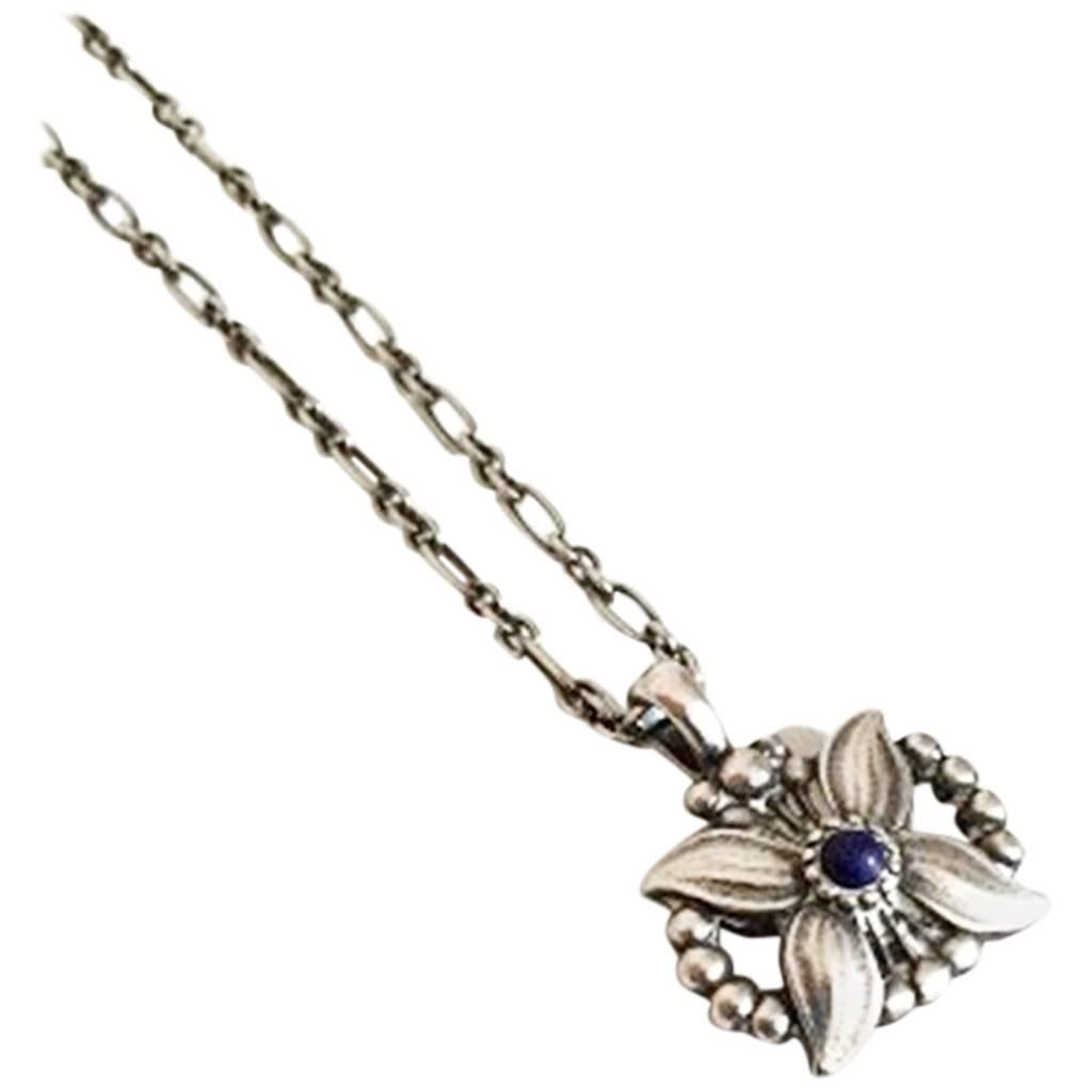 Georg Jensen Annual Pendant Sterling Silver with Lapis Lazuli, 1998