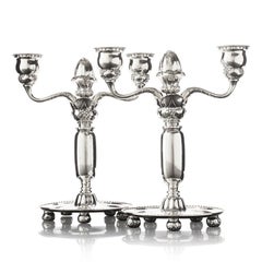 Georg Jensen Antique Silver Candelabra #93