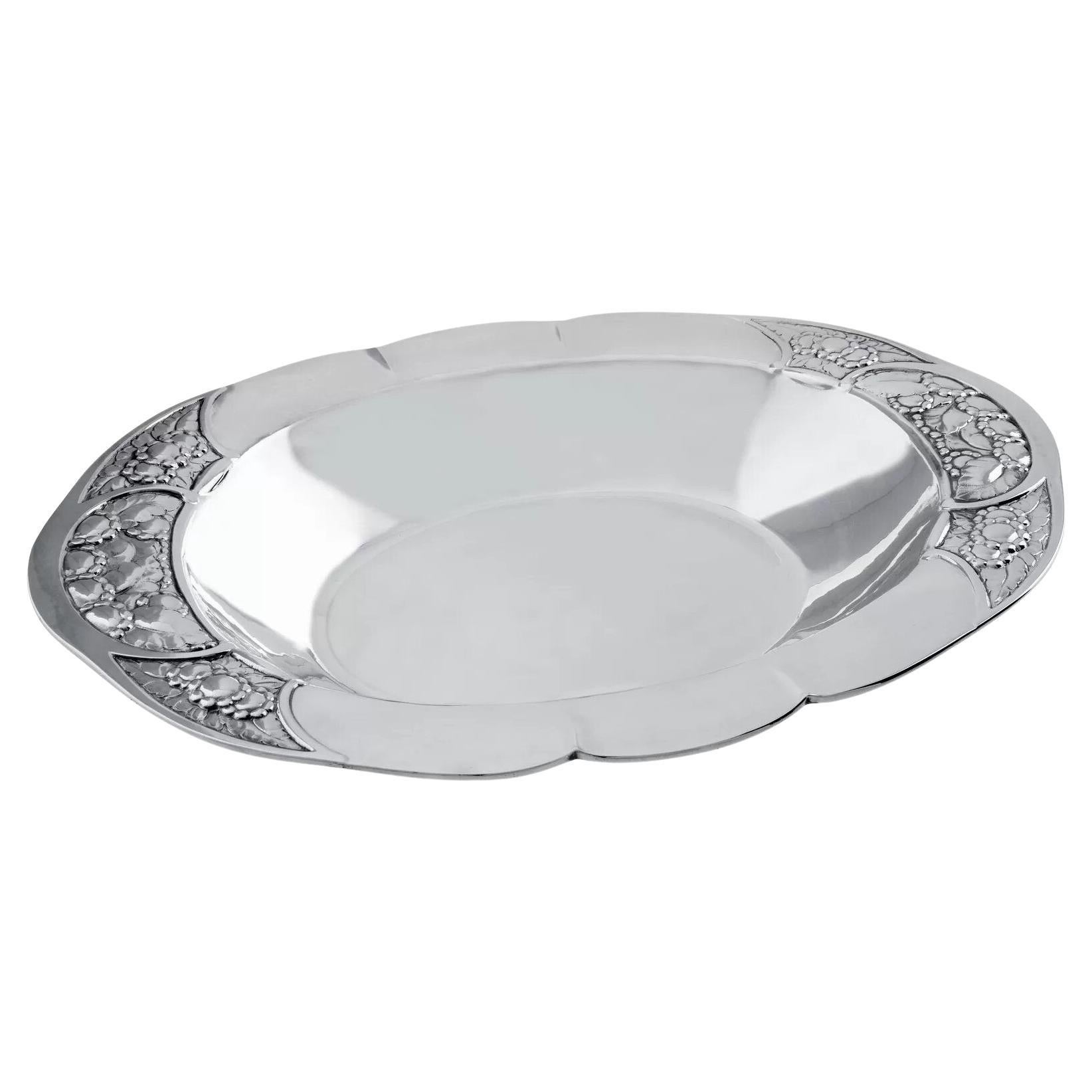 Georg Jensen Cuenco para pan antiguo de plata de ley 169
