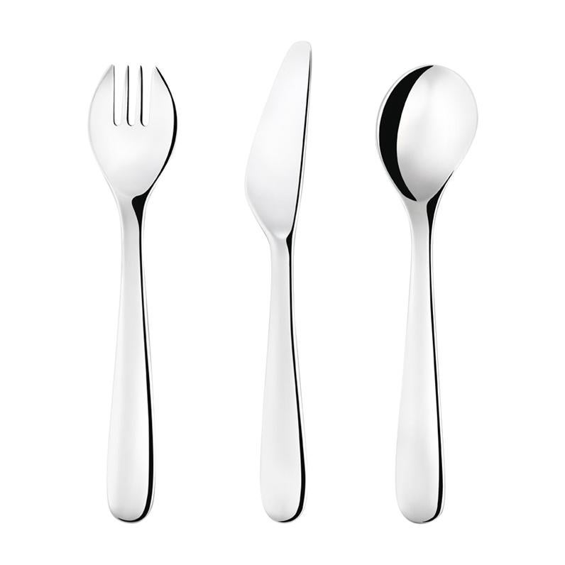 Georg Jensen Apetito Cutlery 3-Piece Set in Stainless Steel by Helena Rohner For Sale