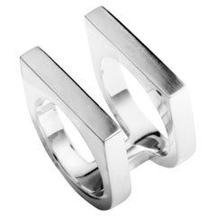 Georg Jensen Aria Silver Flat Two Band Ring