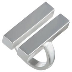 Georg Jensen Aria Silver Two Bar Ring