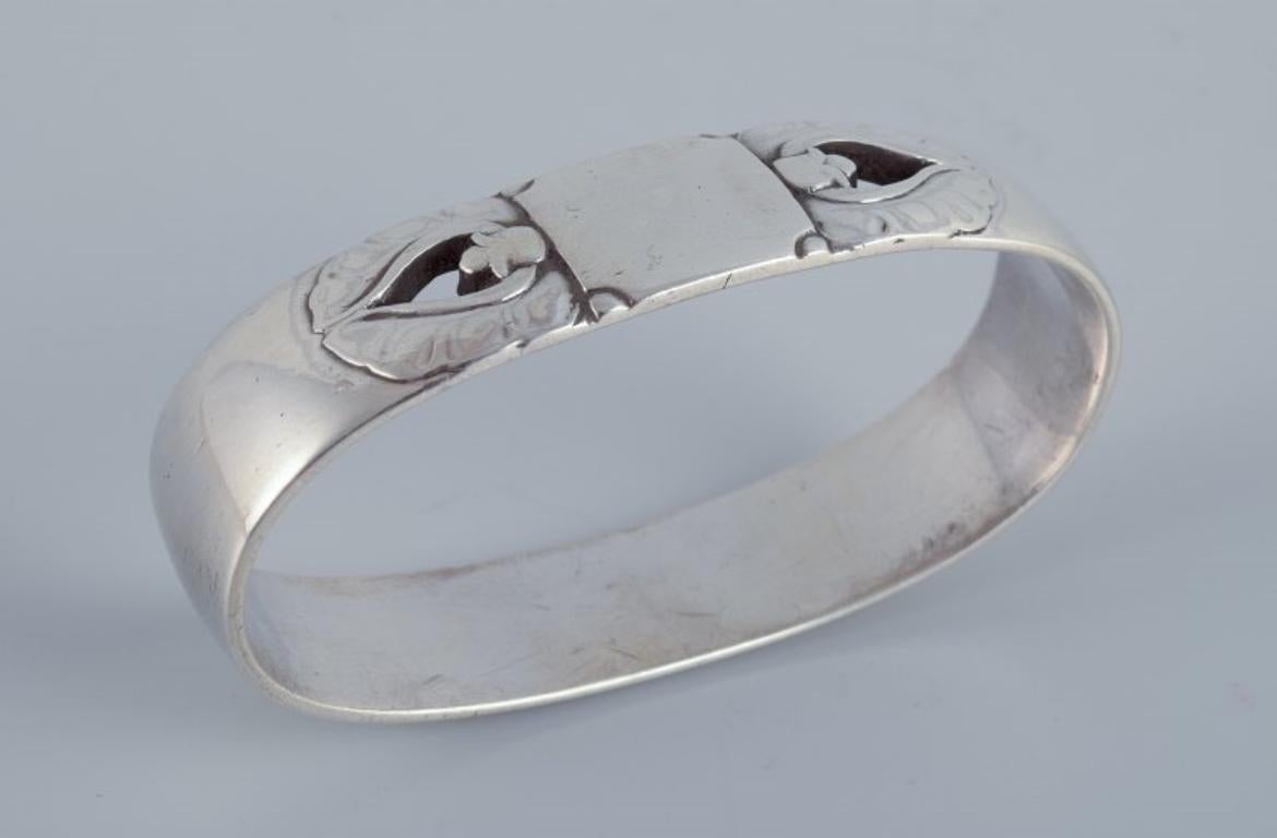 Danish Georg Jensen, Art Deco napkin ring in sterling silver.  For Sale