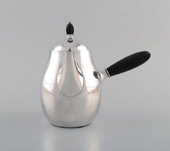 Georg Jensen Art Nouveau Coffee Pot with Sugar Bowl and Creamer, Sterling Silver