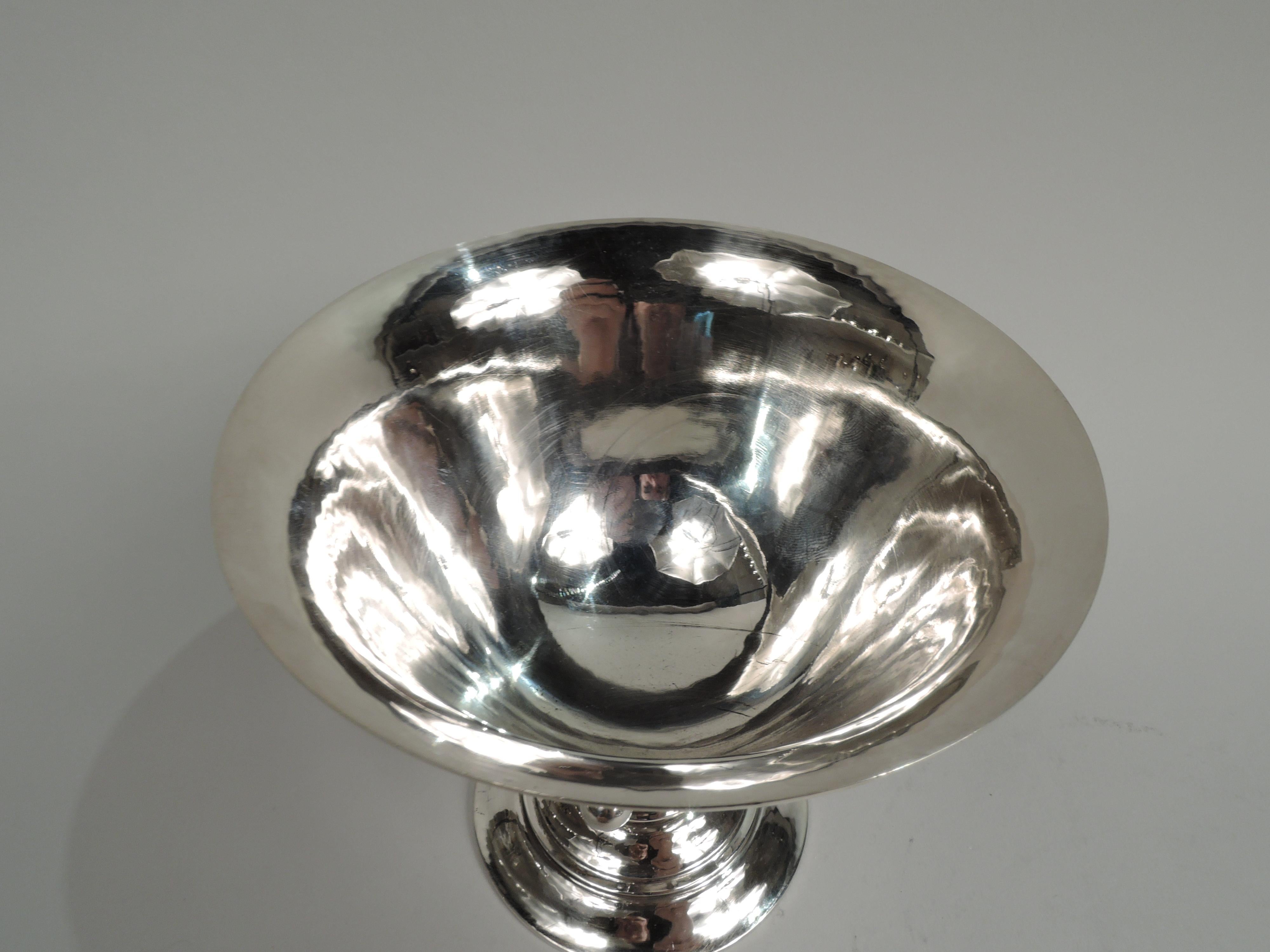 Danish Georg Jensen Art Nouveau Hand-Hammered Sterling Silver Bowl