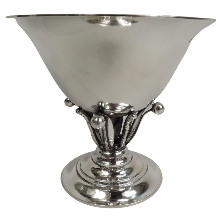 Georg Jensen Art Nouveau Hand-Hammered Sterling Silver Bowl For Sale