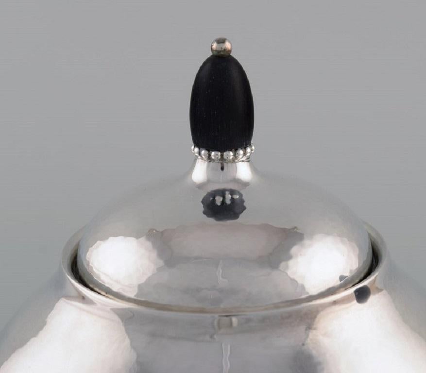 Danish Georg Jensen Art Nouveau Teapot and Milk Jug in Sterling Silver For Sale