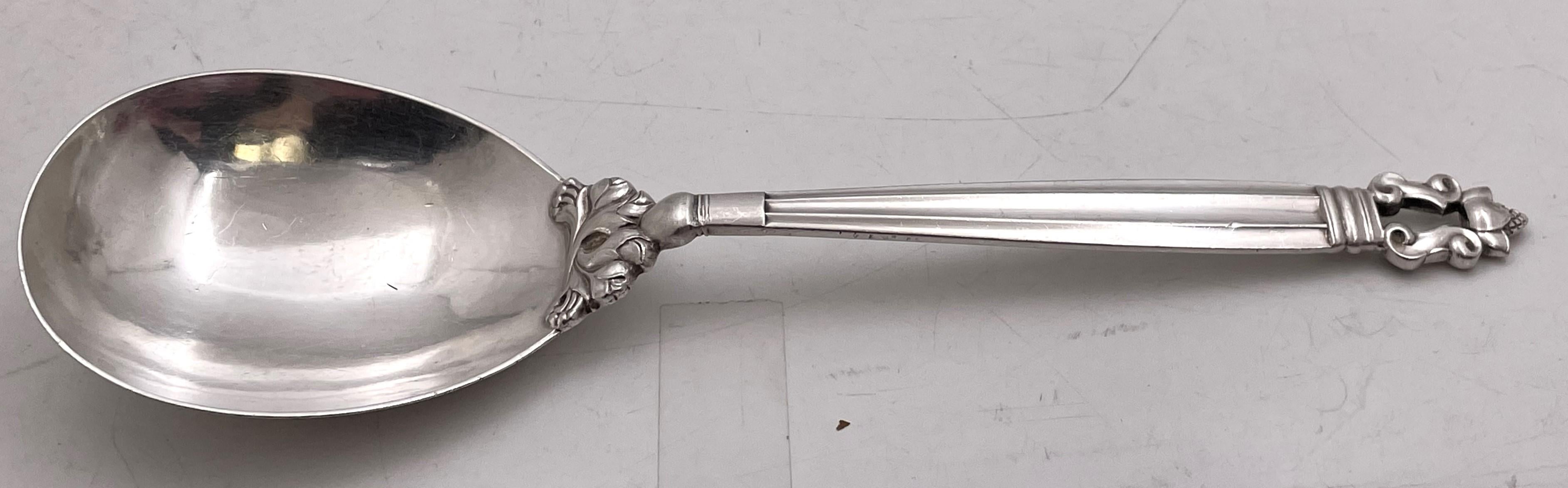 Danish Georg Jensen Assorted Sterling Silver Servers in Acorn Pattern For Sale