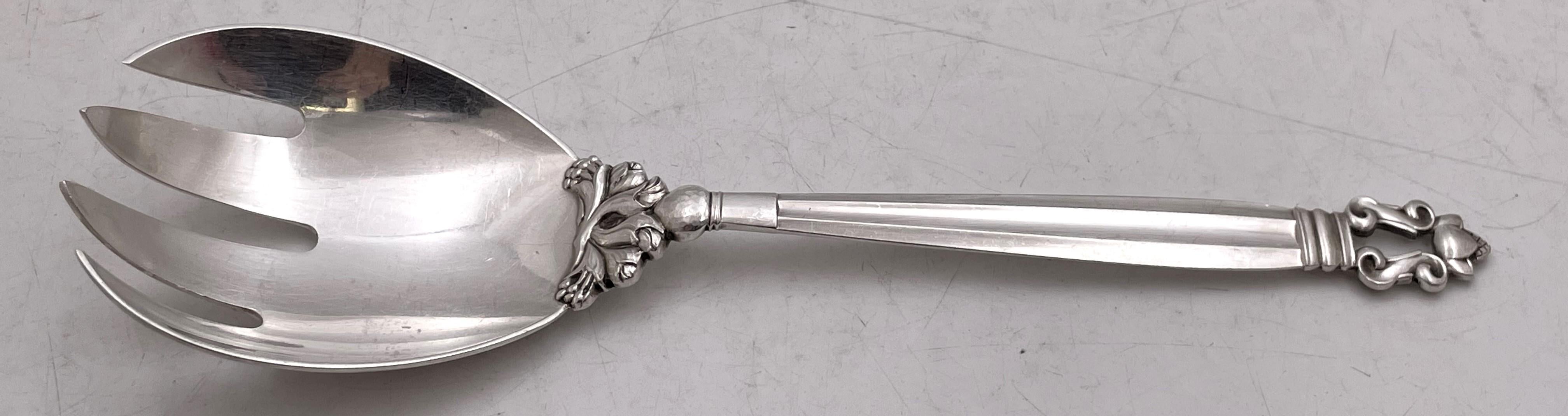 Georg Jensen Assorted Sterling Silver Servers in Acorn Pattern In Good Condition For Sale In New York, NY