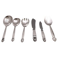 Serviteurs assortis en argent sterling de Georg Jensen à motif de gland