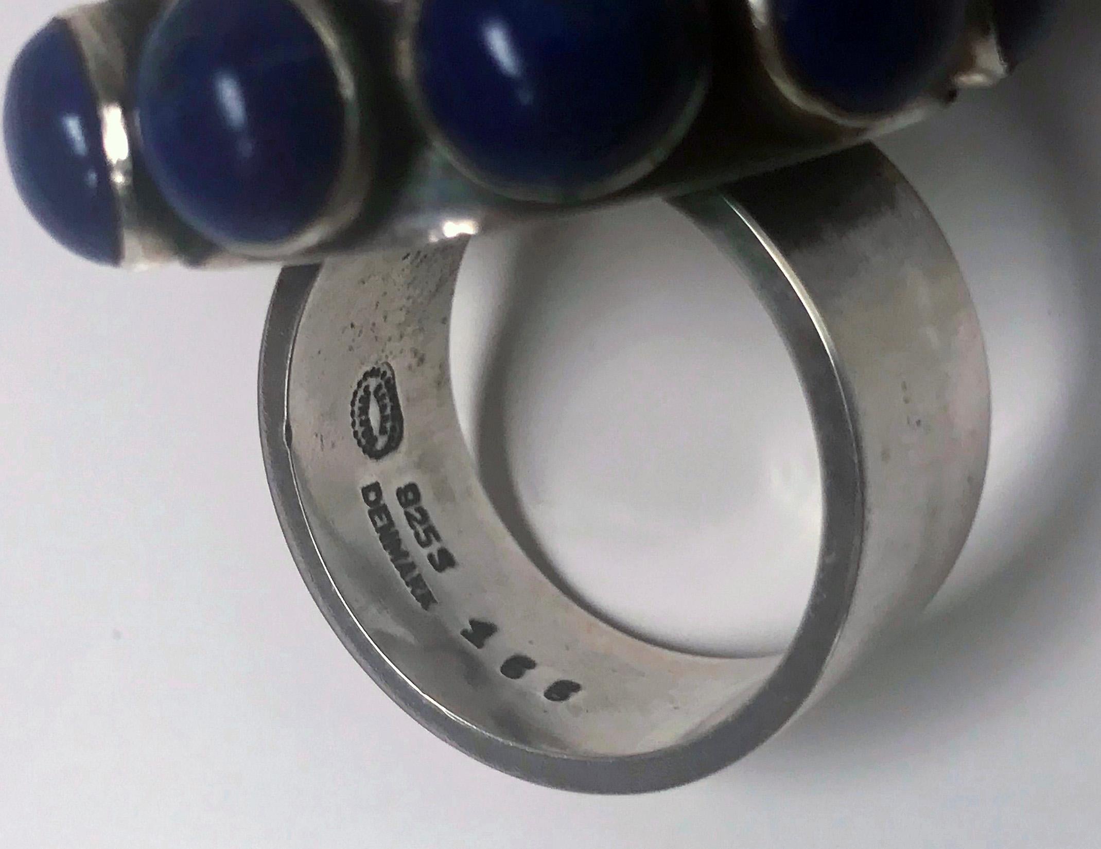 Georg Jensen Astrid Fog Lapis Modernist Ring, 1971 2